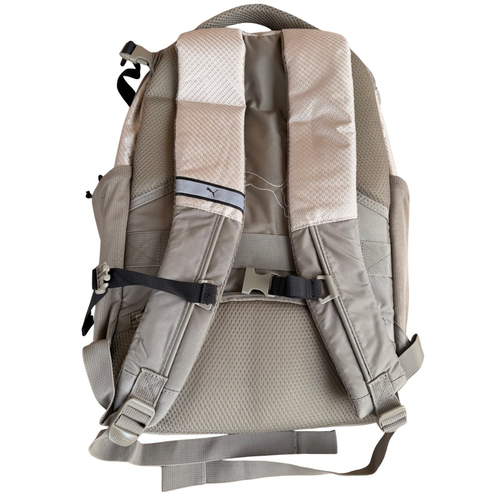 Puma Challenger 2 Backpack Multiple Pockets Adjustable Reflective Straps Tan - Picture 6 of 16